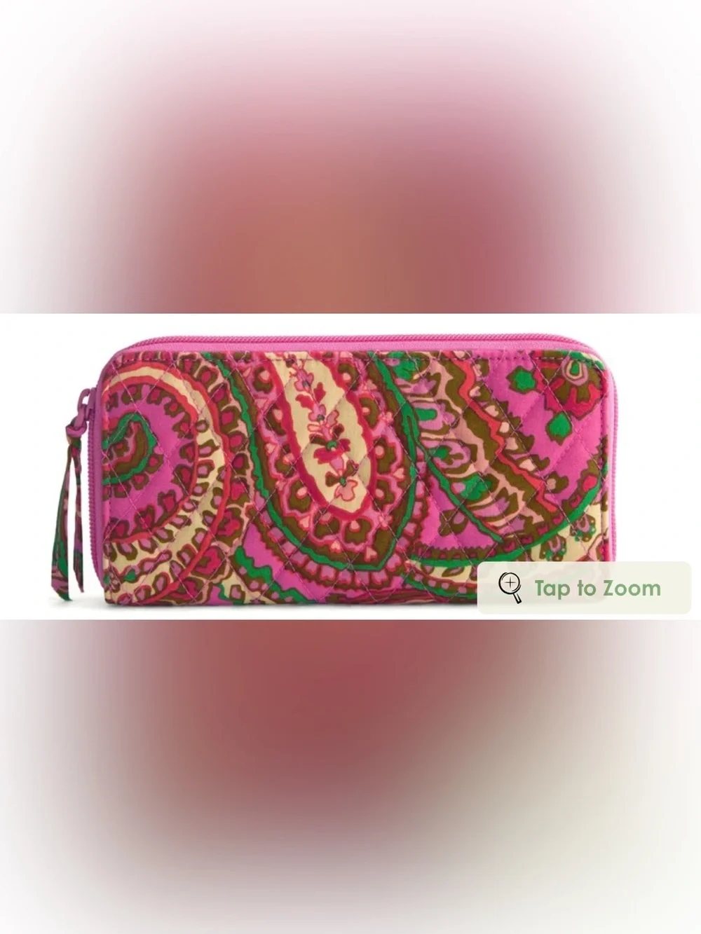 Vera Bradley Pink Floral Quilted Continental Wallet NWT